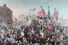 Bij het bloedbad van Peterloo in 1819 vielen vijftien tot twintig doden en enkele honderden gewonden.