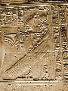 Egyptische godin Isis uit de tempel van Philae:  