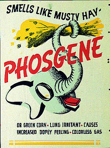 Plakat armii amerykańskiej dotyczący fosgenu z czasów II wojny światowej