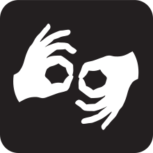 Grafika používaná v USA pro znázornění přístupnosti znakového jazyka  