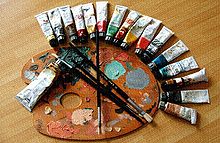 Oil paint palette