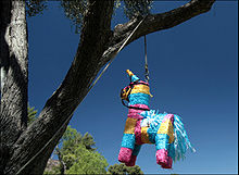 Piñata hanging from a tree in San Diego, USA