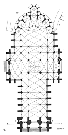 Ground plan of the cathedral of Amiens