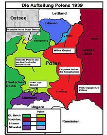 Partition of Poland in 1939 by the aggressors Germany and the USSR