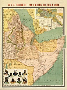 Italian Possessions and Zones of Influence at their Height in East Africa (1896)