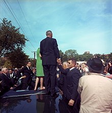President Johnson during his tour of poor neighborhoods, here in Knoxville in May 1964.