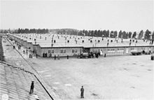 View of the camp barracks, a few days after the liberation of the camp by the US Army
