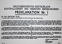Proclamation No. 1 from General Eisenhower to the German People, March 1945