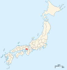 Settsu Province marked in red