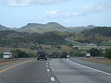 Carretera en Puerto Rico entre Juana Díaz y Santa Isabel.