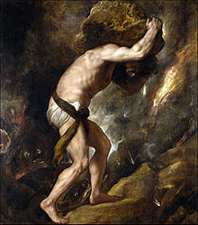 Titian's depiction of Sisyphus