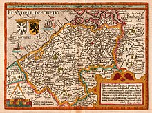 Map of the county of Flanders from 1609