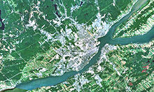Satellite photo with Québec and Lévis