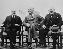 Quadrant Conference 1943; from left to right: William Lyon Mackenzie King, Franklin D. Roosevelt, Winston Churchill