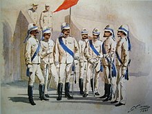 Italian (colonial) troops in Africa (painting by Quinto Cenni)