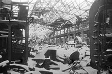 Stalingrad: Ruin of a factory hall of the "Red October" steelworks, 21 January 1943