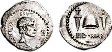 Denarius with the image of Brutus and the inscription "Ides of March" ("EID MAR coin")