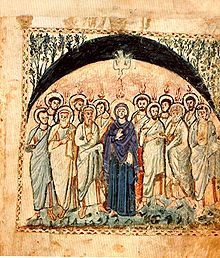 Outpouring of the Holy Spirit in the Rabbula Gospels (586)