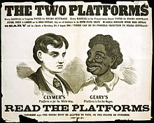 Een racistische poster voor de verkiezingen in Georgia, in 1866