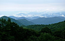 The Blue Ridge Mountains in the western part of the state