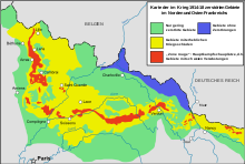 War-damaged areas (Zone Rouge) in northern and eastern France
