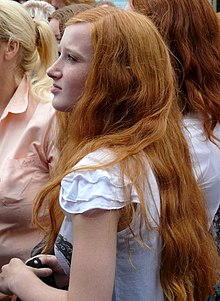 two girls with reddish blond and dark red hair, Breda 2011