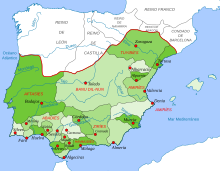 Taifa kingdoms around 1037...