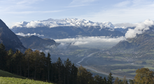 The location in the Rhine Valley has a significant influence on Liechtenstein's climate.