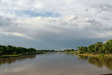 The Rio Grande about 20 km south of Albuquerque, New Mexico