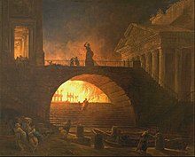 The fire of Rome July 18, 64 A. D., Hubert Robert