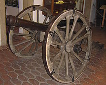Cannon from the Thirty Years' War with metal-shod wheels
