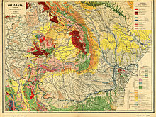 Geological map of Romania