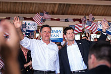 Мит Ромни и Пол Райън по време на президентската кампания, 2012 г.  