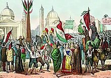 Popular festival in Rome at the proclamation of the Roman Republic, February 1849
