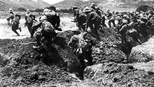 British infantry during an exercise on the Greek island of Limnos for the later attack on Gallipoli