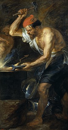 Hefesto no trabalho, uma pintura de Peter Paul Rubens