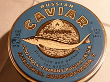 Can with 113 g Russian caviar