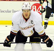Ryan Getzlaf, aanvoerder van de Anaheim Ducks sinds 2010  
