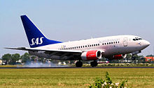 A Scandinavian Airlines 737-600-as repülőgépe