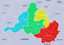 State capital Saarbrücken and surrounding area