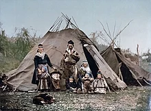 Uma família Sami na Suécia em 1900