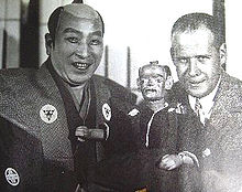 Cu actorul japonez de kabuki Sadanji Ichikawa II, Moscova, 1928  