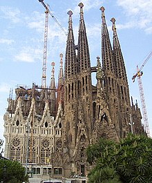 De basiliek van la Sagrada Familia (de Heilige Familie), Barcelona  
