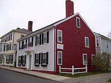 Site van Fuller's huis op Leyden Street in Plymouth, Massachusetts
