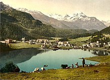 St. Moritz bath, around 1900