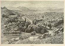 Historical city view of Sarajevo around 1900