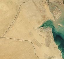 Een satellietbeeld van Koeweit (genomen in 2001)