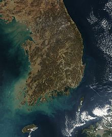Satellite image of South Korea