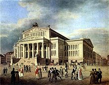 Schinkelin Neues Schauspielhaus ("Uusi teatteri"), Berliini; nykyisin Konzerthaus Berlin.  
