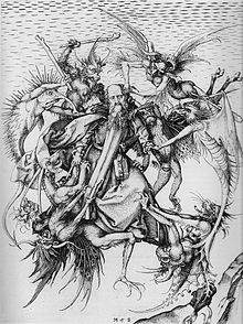 The Temptation of St. Anthony (15th century depiction by Martin Schongauer)
